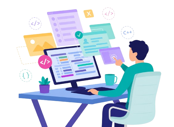 Software product dashboard illustration
